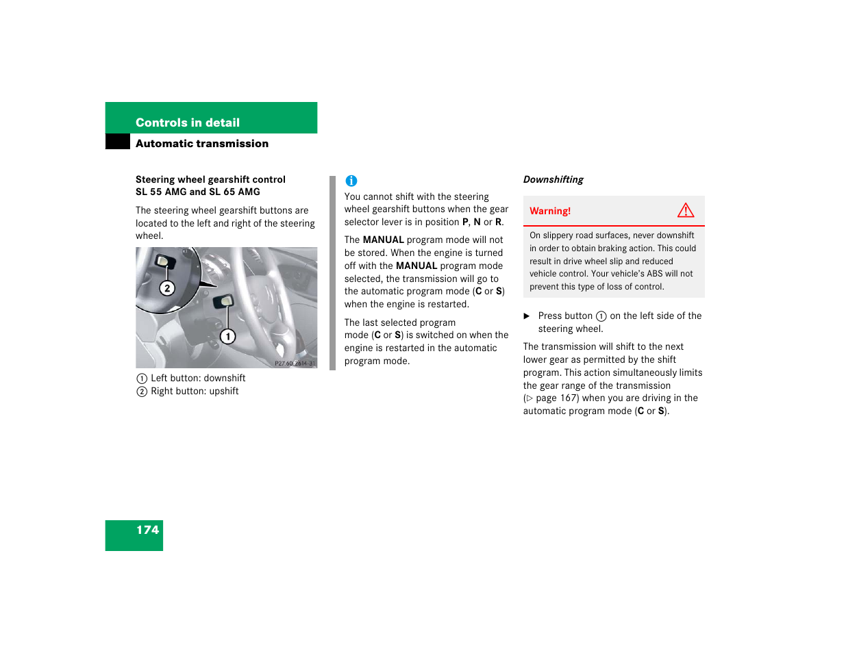 Mercedes-Benz SL-Class User Manual | Page 176 / 474