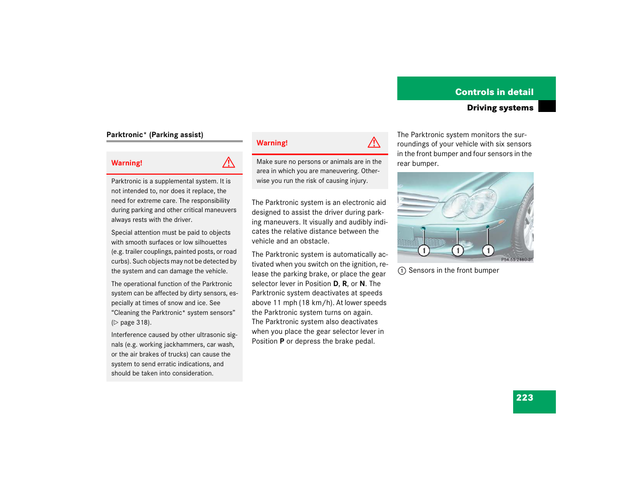 Mercedes-Benz SL-Class User Manual | Page 225 / 474
