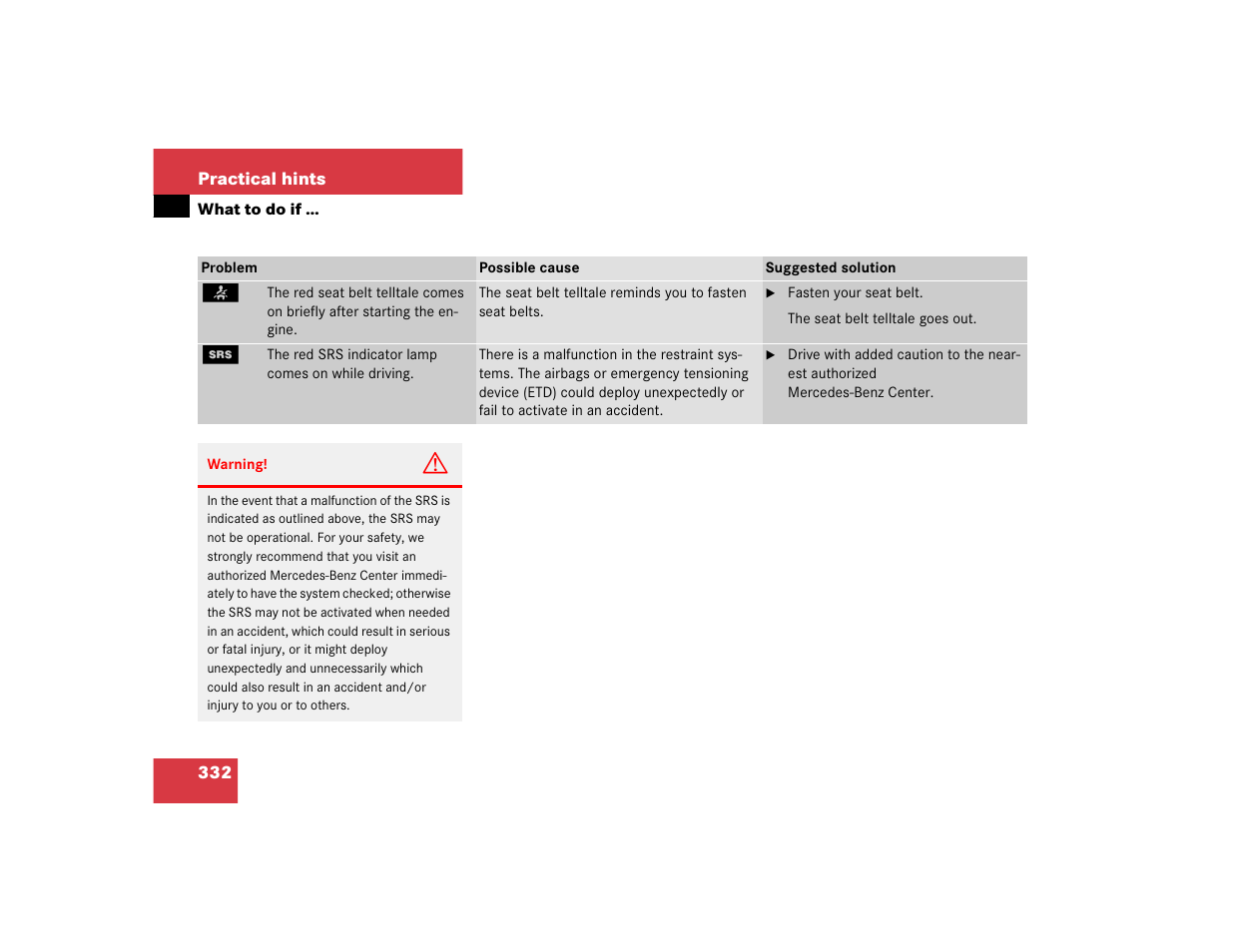 Mercedes-Benz SL-Class User Manual | Page 334 / 474
