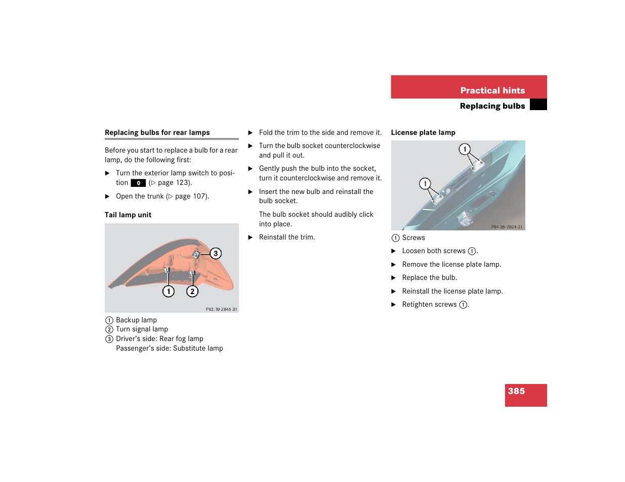 385 practical hints | Mercedes-Benz SL-Class User Manual | Page 387 / 474