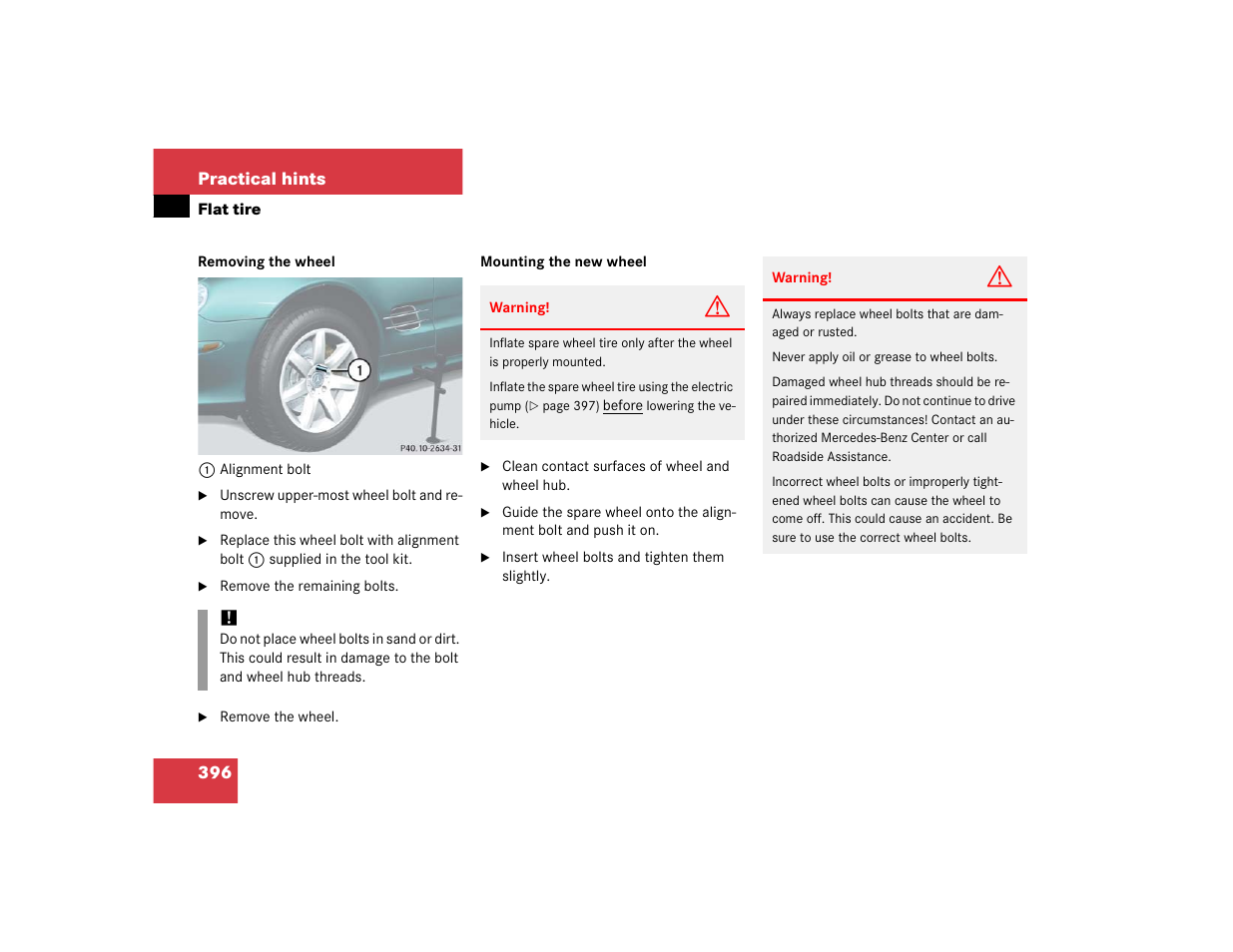 Mercedes-Benz SL-Class User Manual | Page 398 / 474