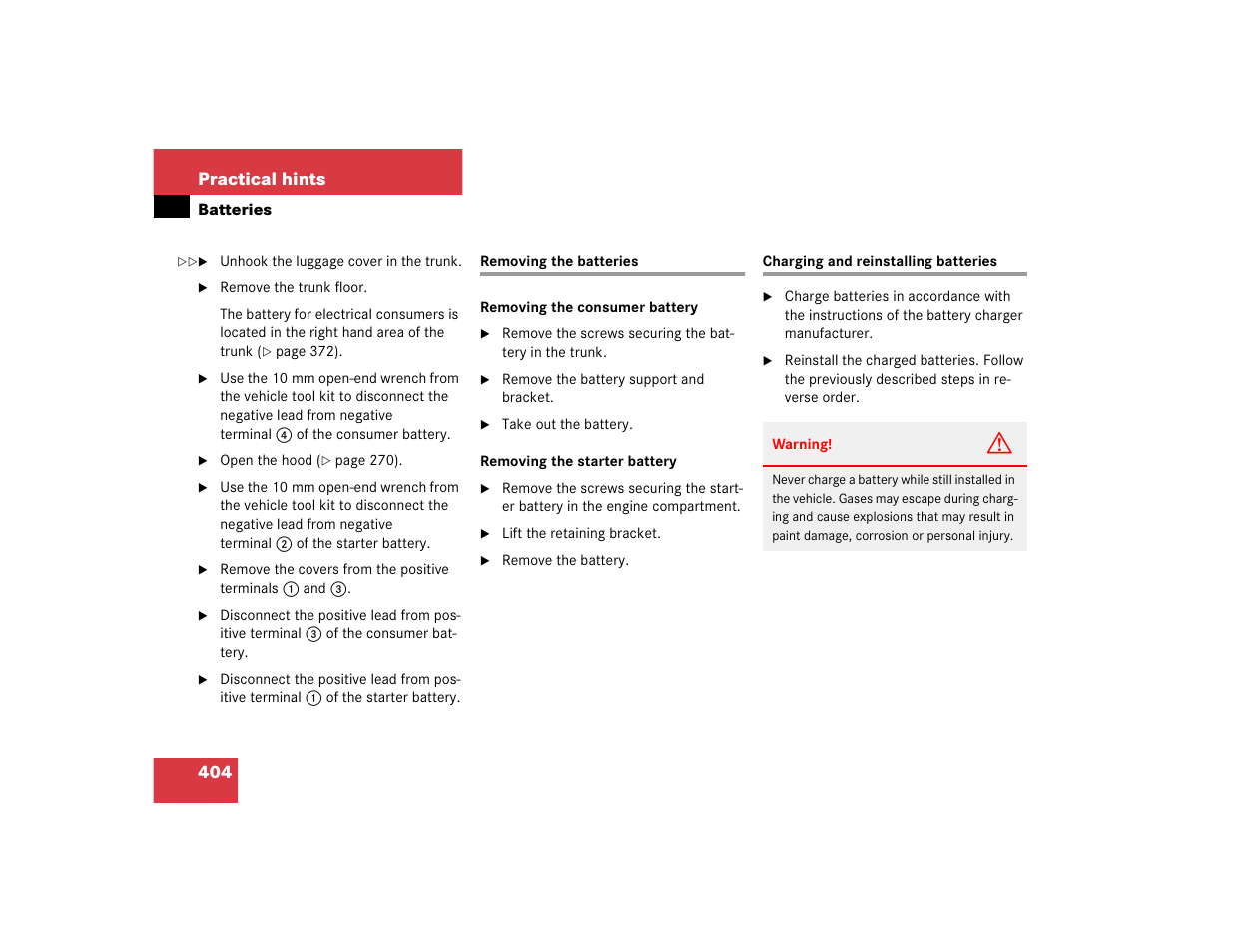 404 practical hints | Mercedes-Benz SL-Class User Manual | Page 406 / 474