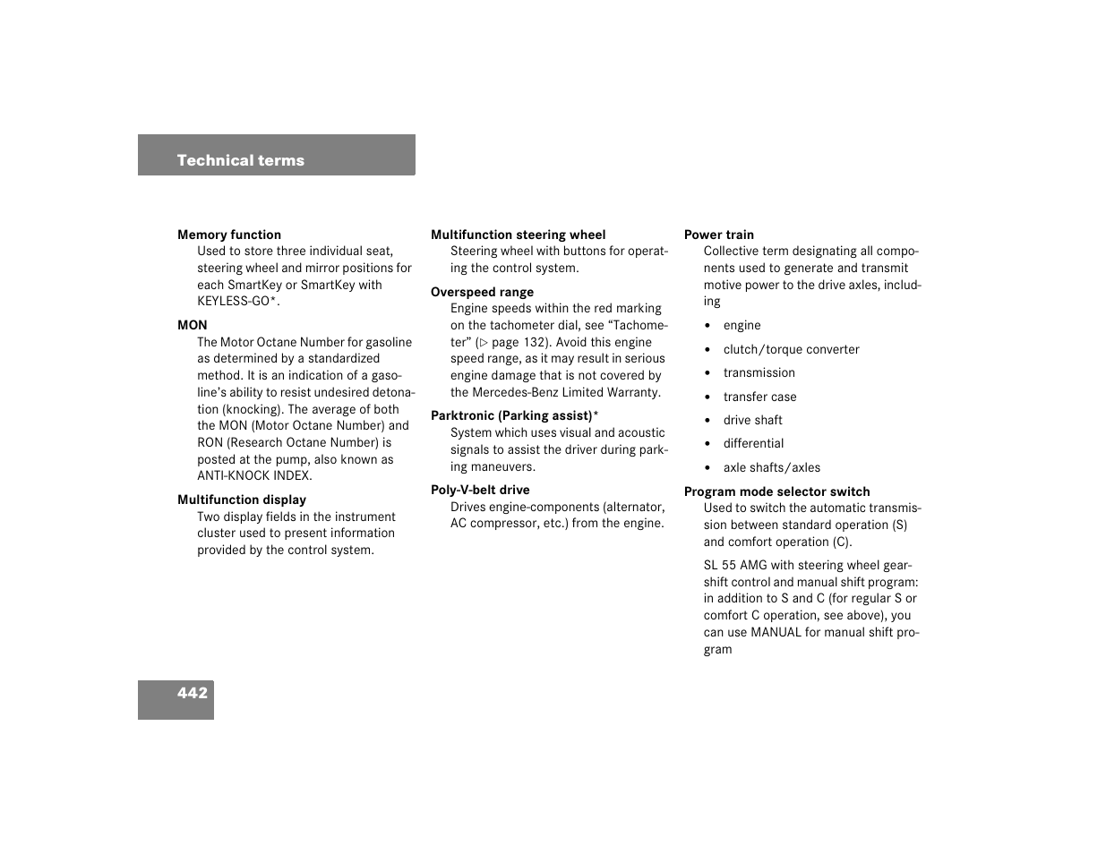 Mercedes-Benz SL-Class User Manual | Page 444 / 474