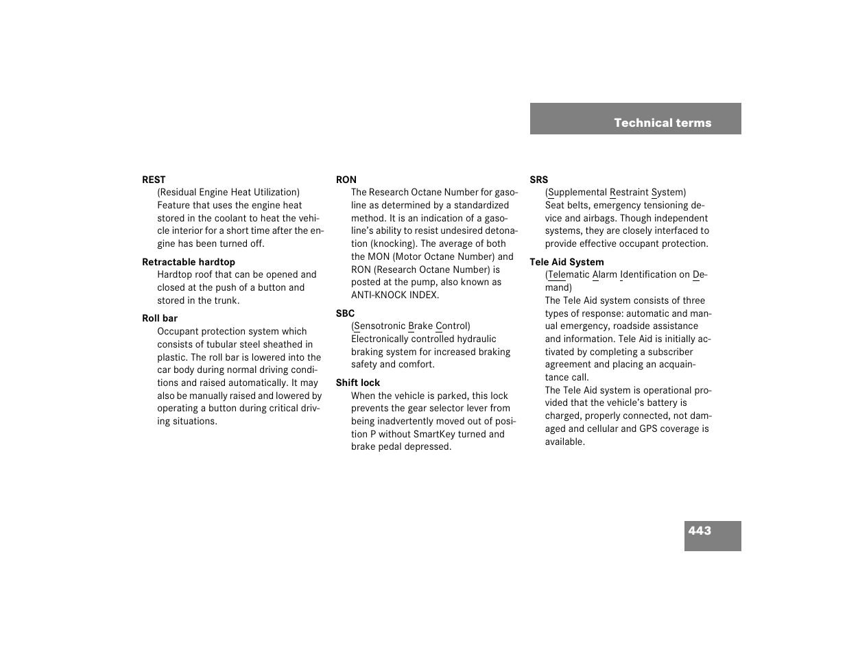 Mercedes-Benz SL-Class User Manual | Page 445 / 474