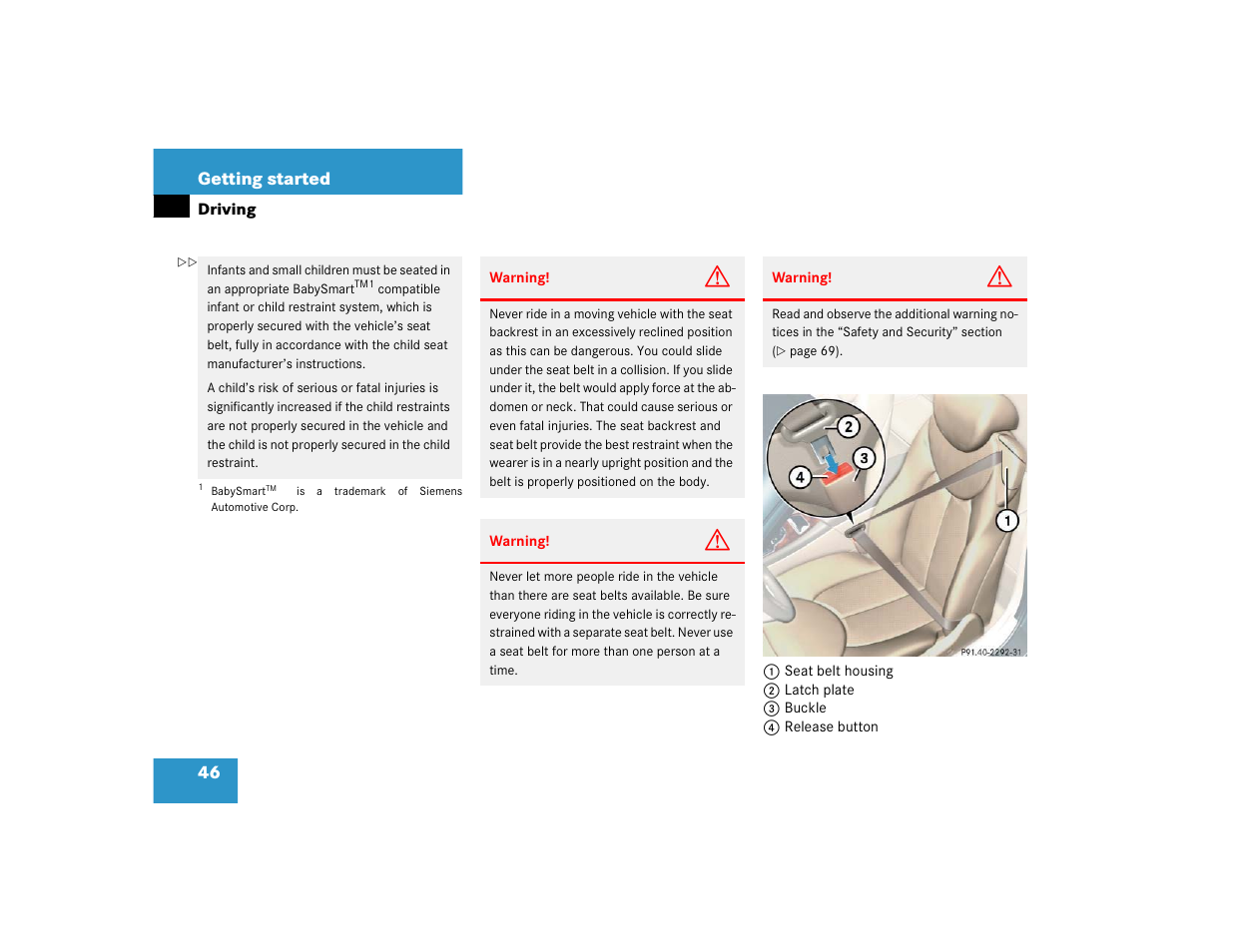 Mercedes-Benz SL-Class User Manual | Page 48 / 474