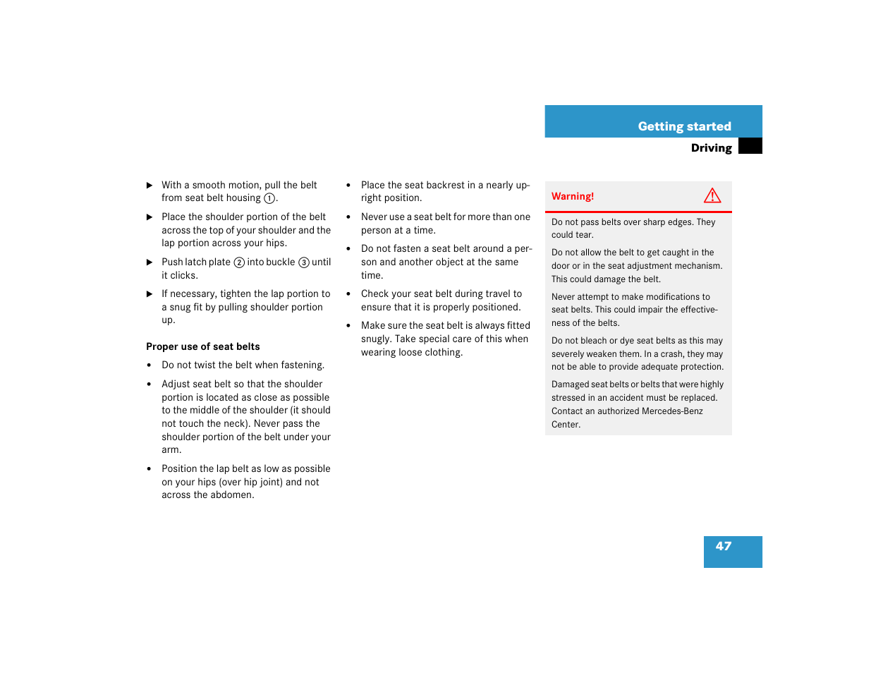 47 getting started | Mercedes-Benz SL-Class User Manual | Page 49 / 474