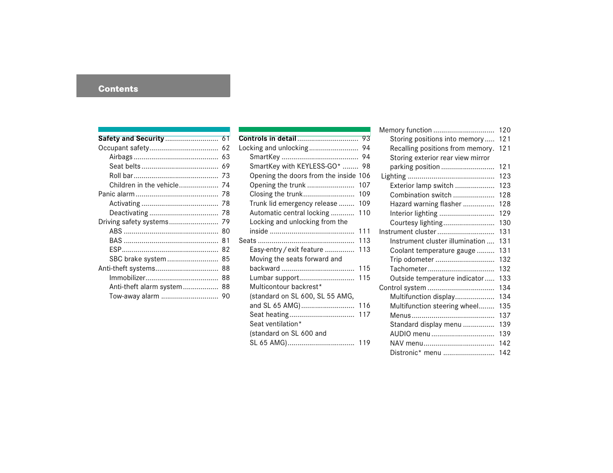 Mercedes-Benz SL-Class User Manual | Page 6 / 474