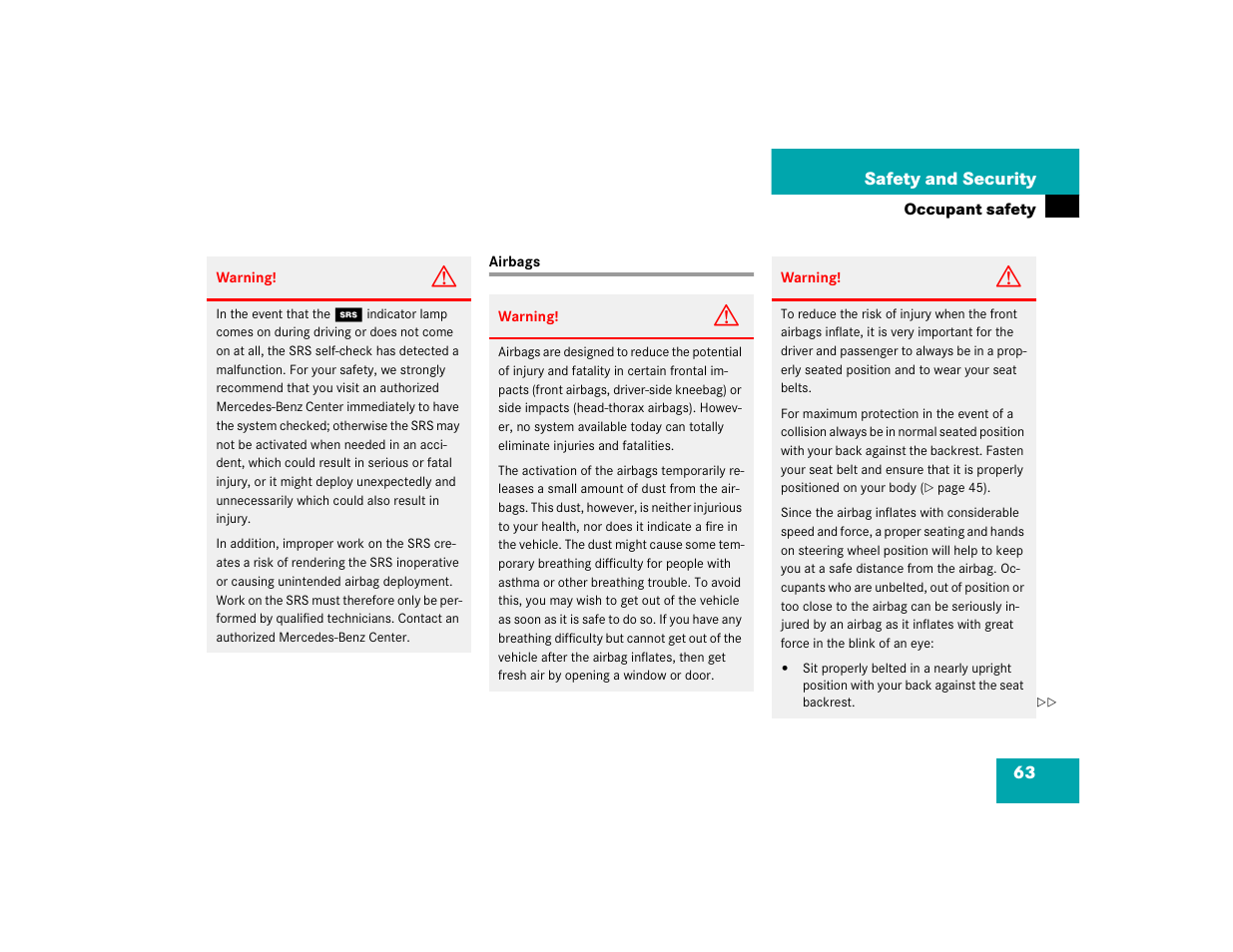Mercedes-Benz SL-Class User Manual | Page 65 / 474