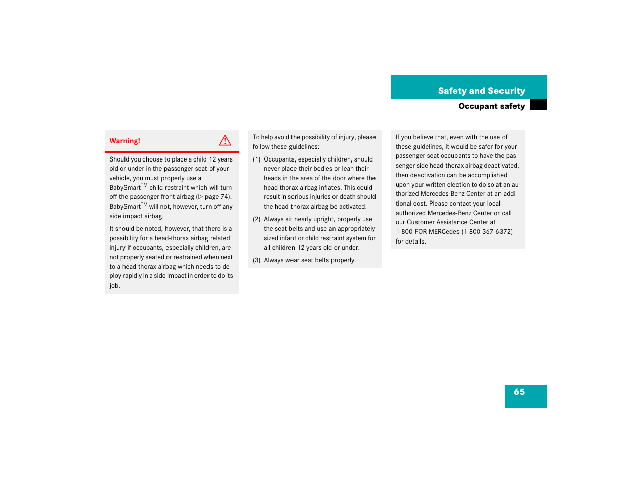 Mercedes-Benz SL-Class User Manual | Page 67 / 474