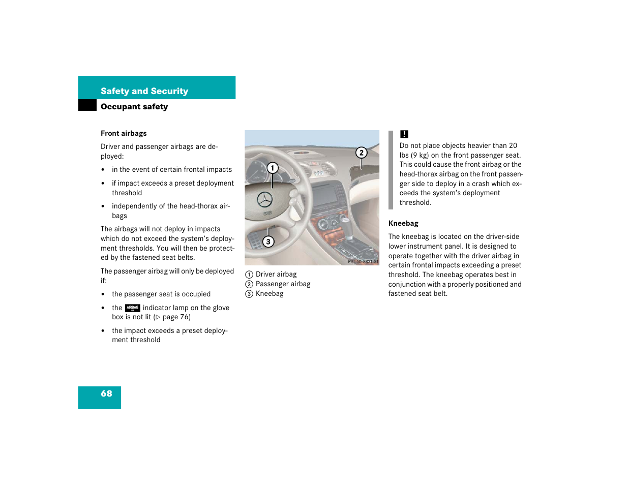 Mercedes-Benz SL-Class User Manual | Page 70 / 474