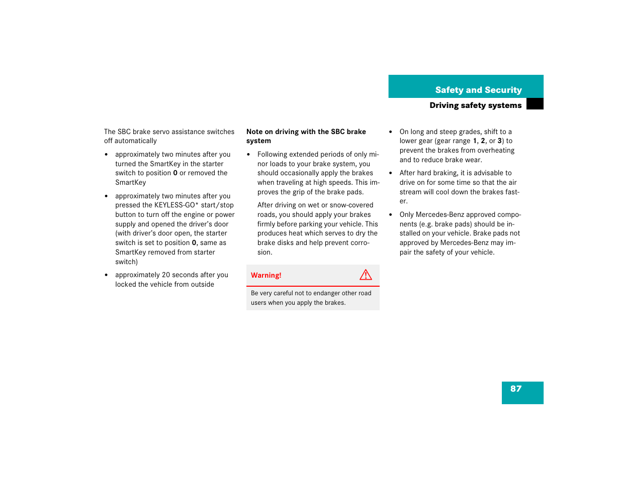Mercedes-Benz SL-Class User Manual | Page 89 / 474