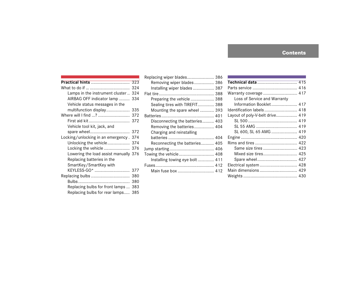 Mercedes-Benz SL-Class User Manual | Page 9 / 474