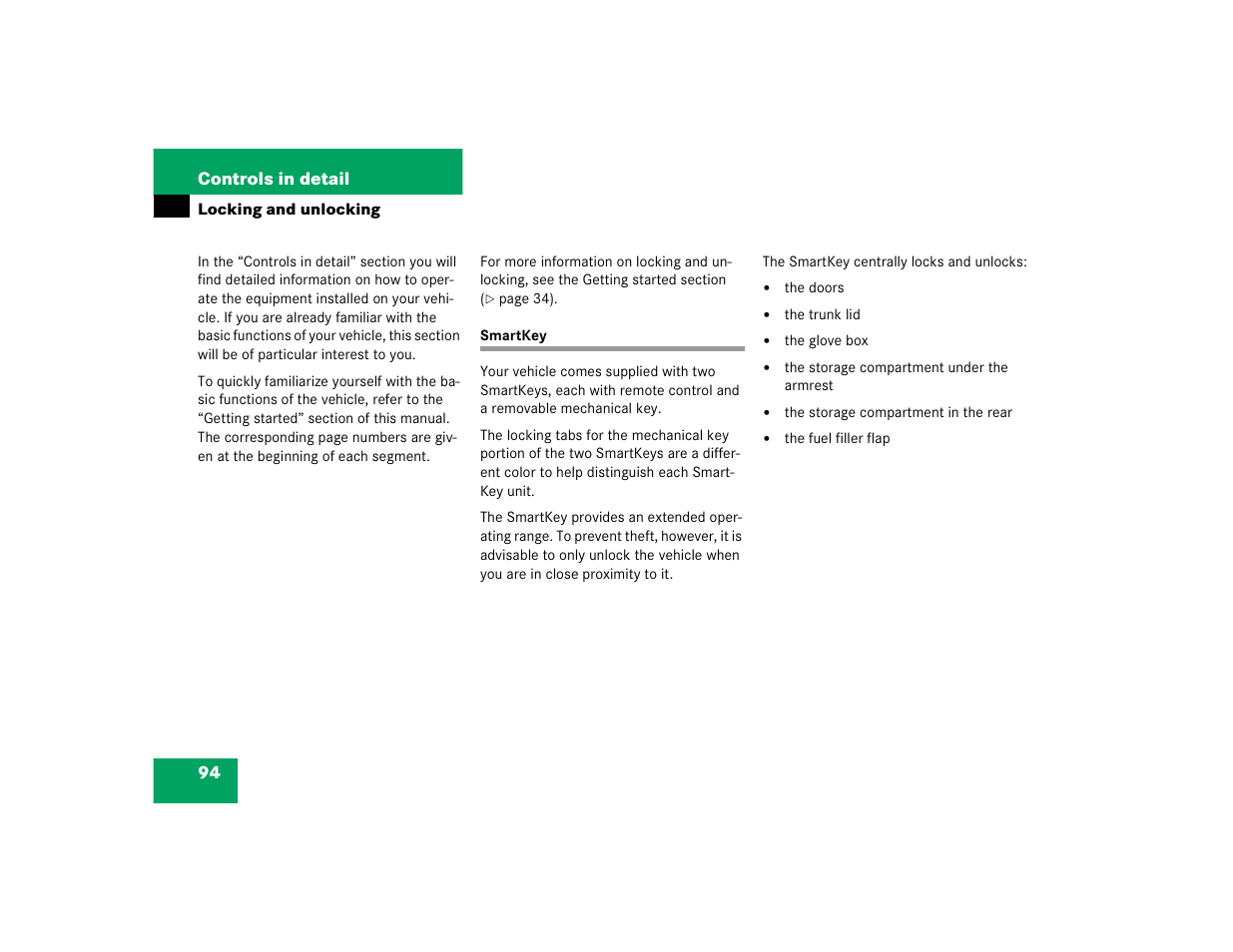 Mercedes-Benz SL-Class User Manual | Page 96 / 474