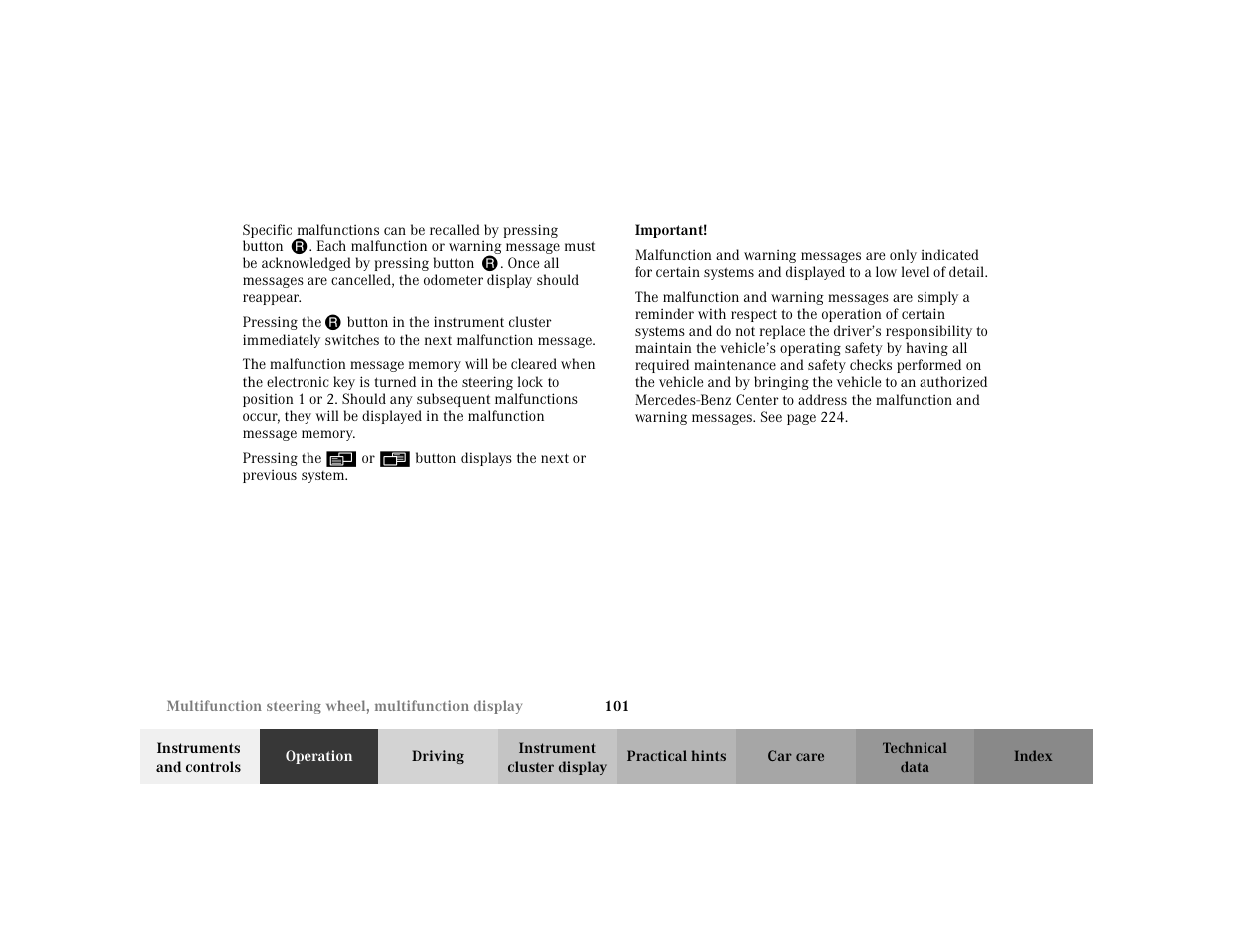 Mercedes-Benz 2003 CLK 430 User Manual | Page 104 / 341