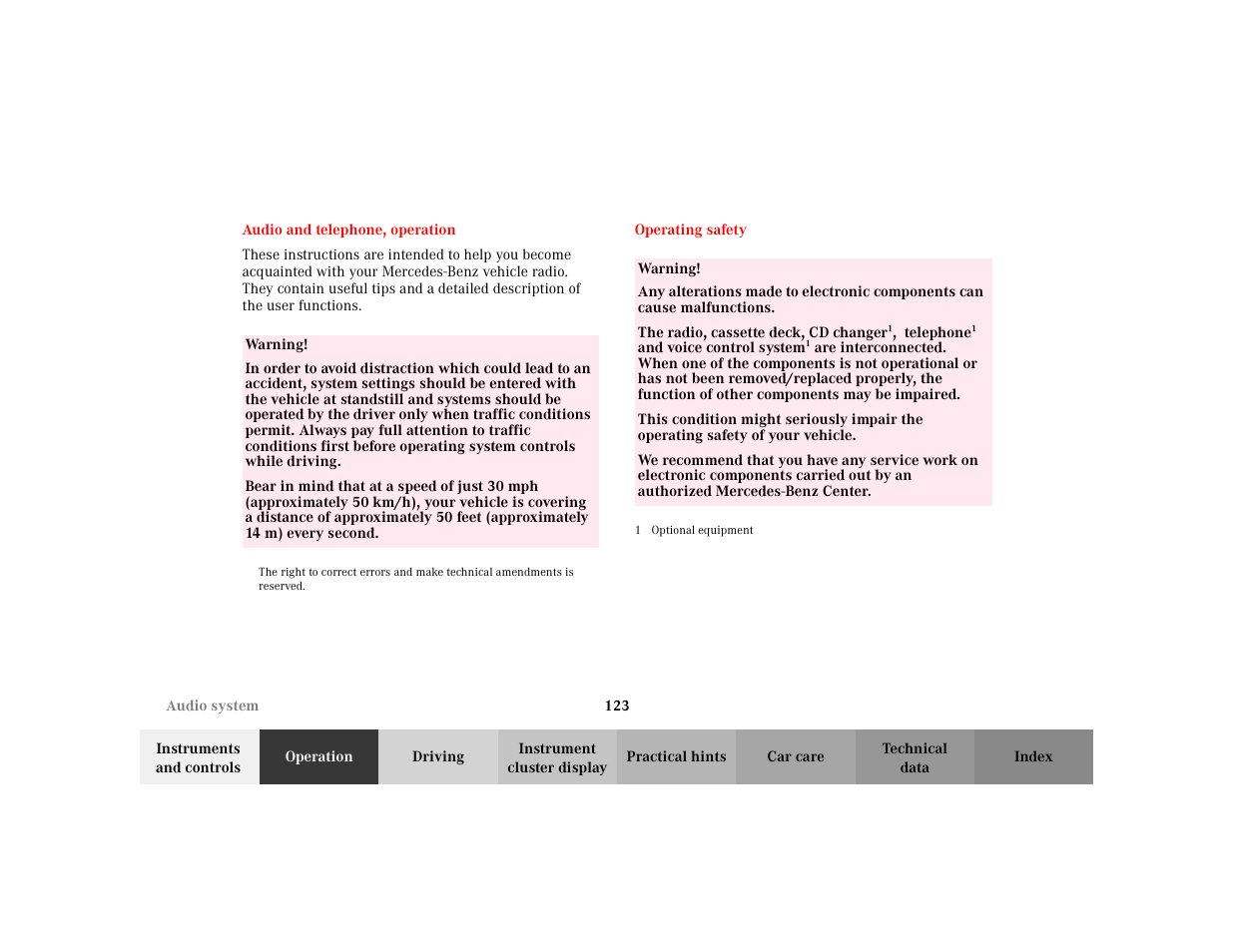 Mercedes-Benz 2003 CLK 430 User Manual | Page 126 / 341