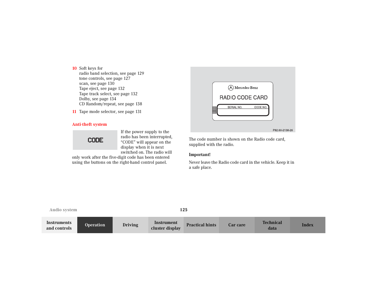 Mercedes-Benz 2003 CLK 430 User Manual | Page 128 / 341