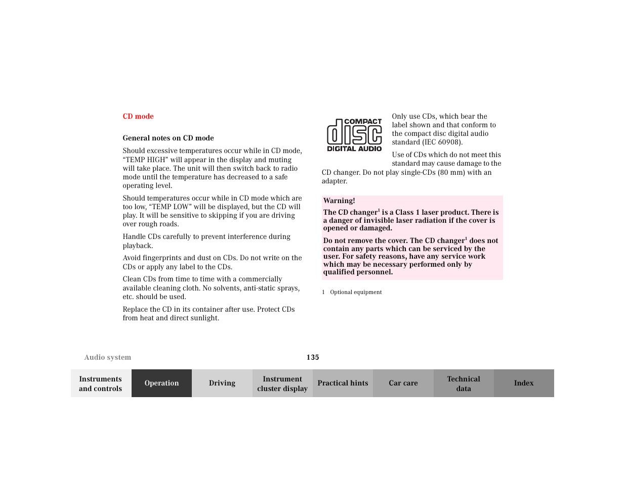 Mercedes-Benz 2003 CLK 430 User Manual | Page 138 / 341