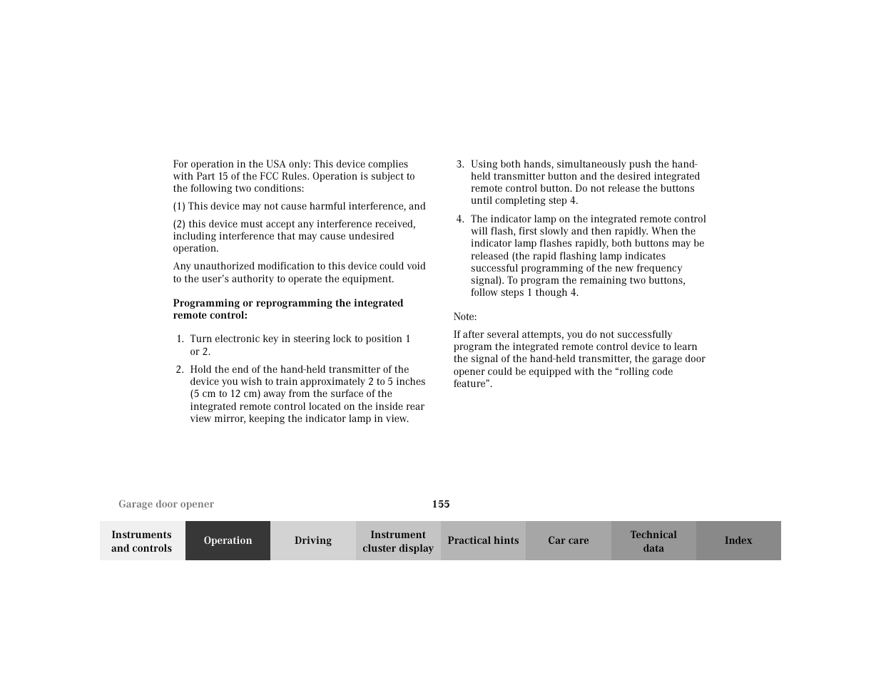 Mercedes-Benz 2003 CLK 430 User Manual | Page 158 / 341