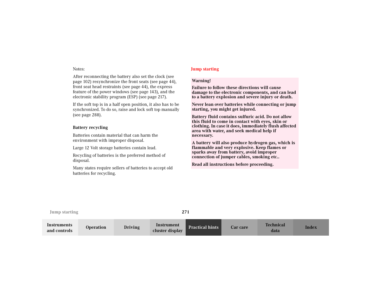 Mercedes-Benz 2003 CLK 430 User Manual | Page 274 / 341