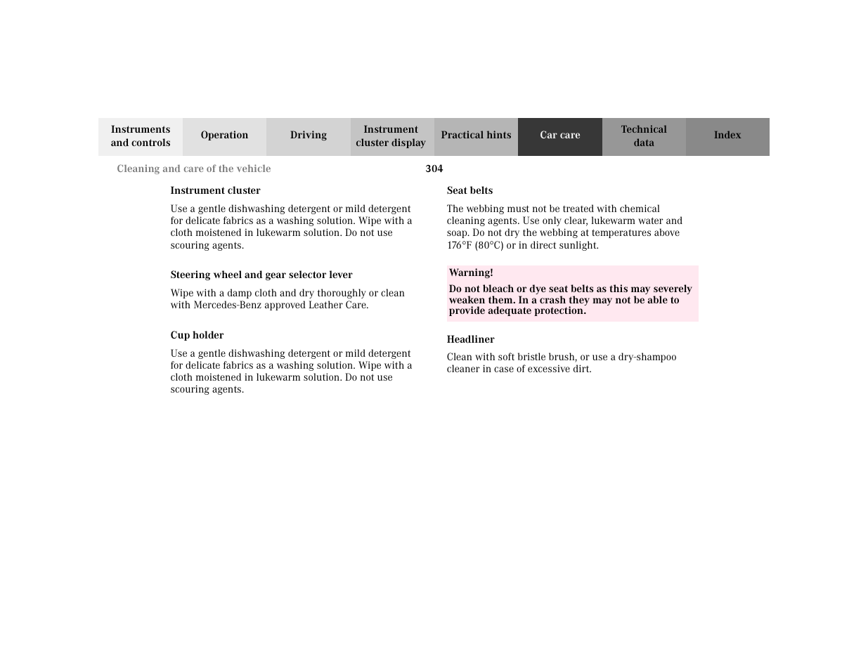 Mercedes-Benz 2003 CLK 430 User Manual | Page 307 / 341