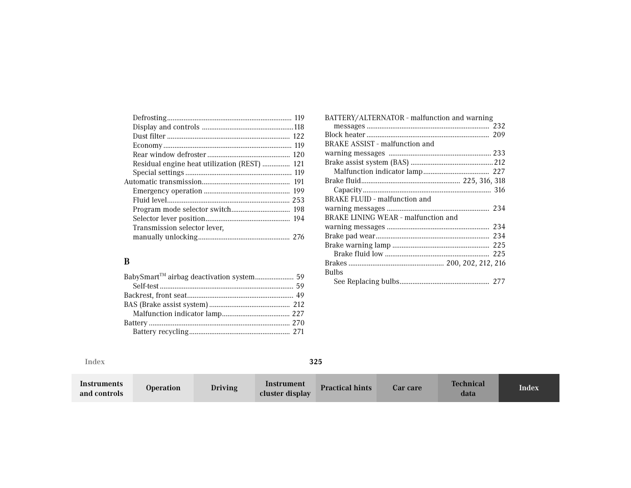 Mercedes-Benz 2003 CLK 430 User Manual | Page 328 / 341