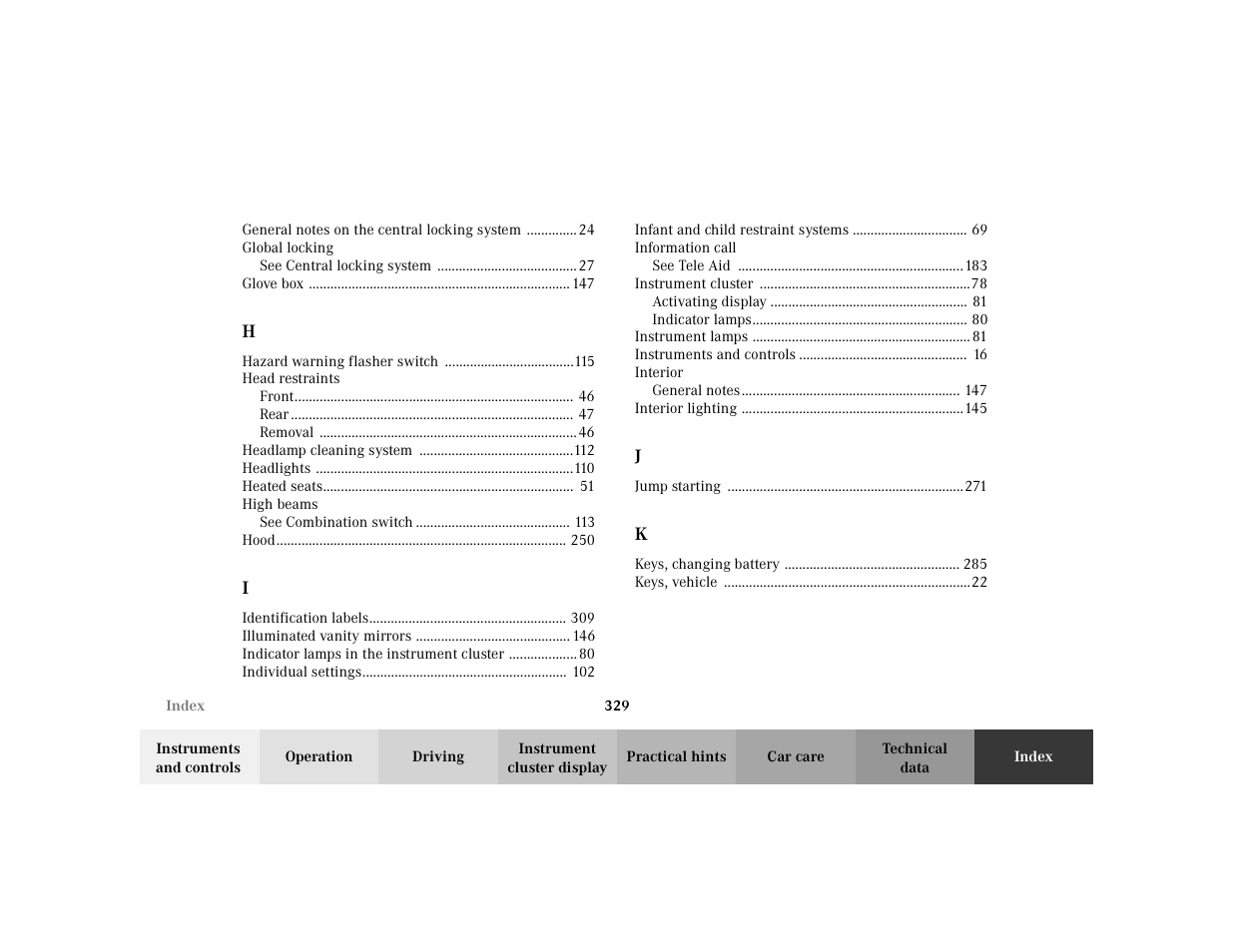 Mercedes-Benz 2003 CLK 430 User Manual | Page 332 / 341