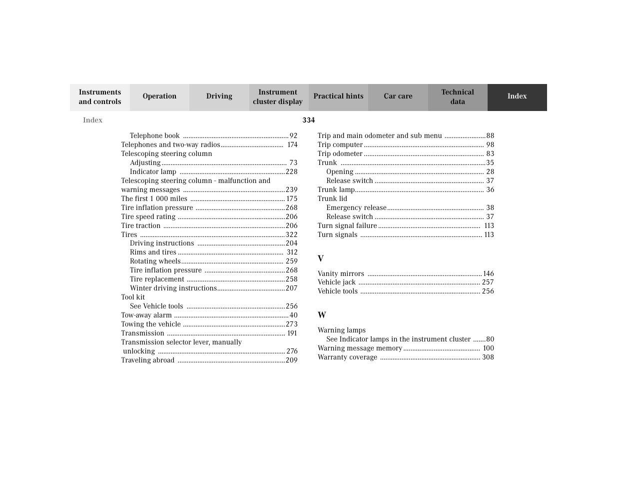 Mercedes-Benz 2003 CLK 430 User Manual | Page 337 / 341