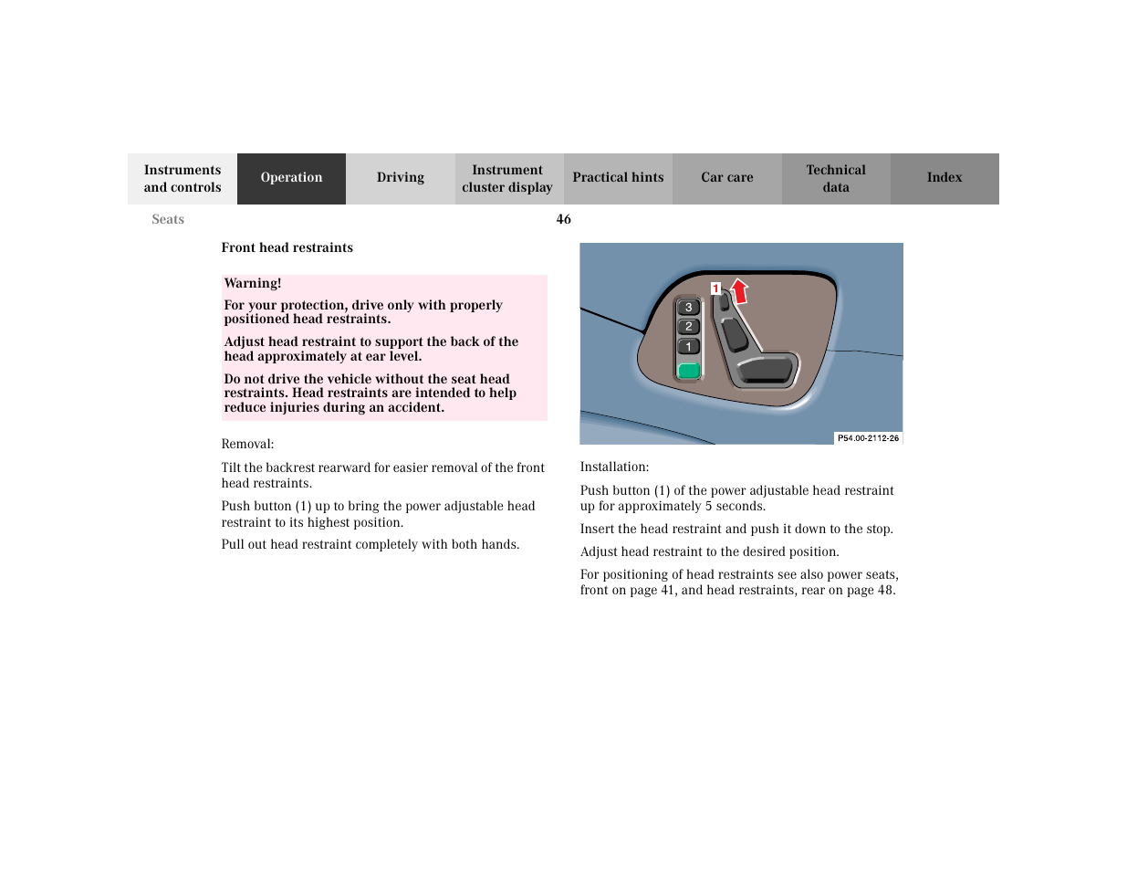 Mercedes-Benz 2003 CLK 430 User Manual | Page 49 / 341