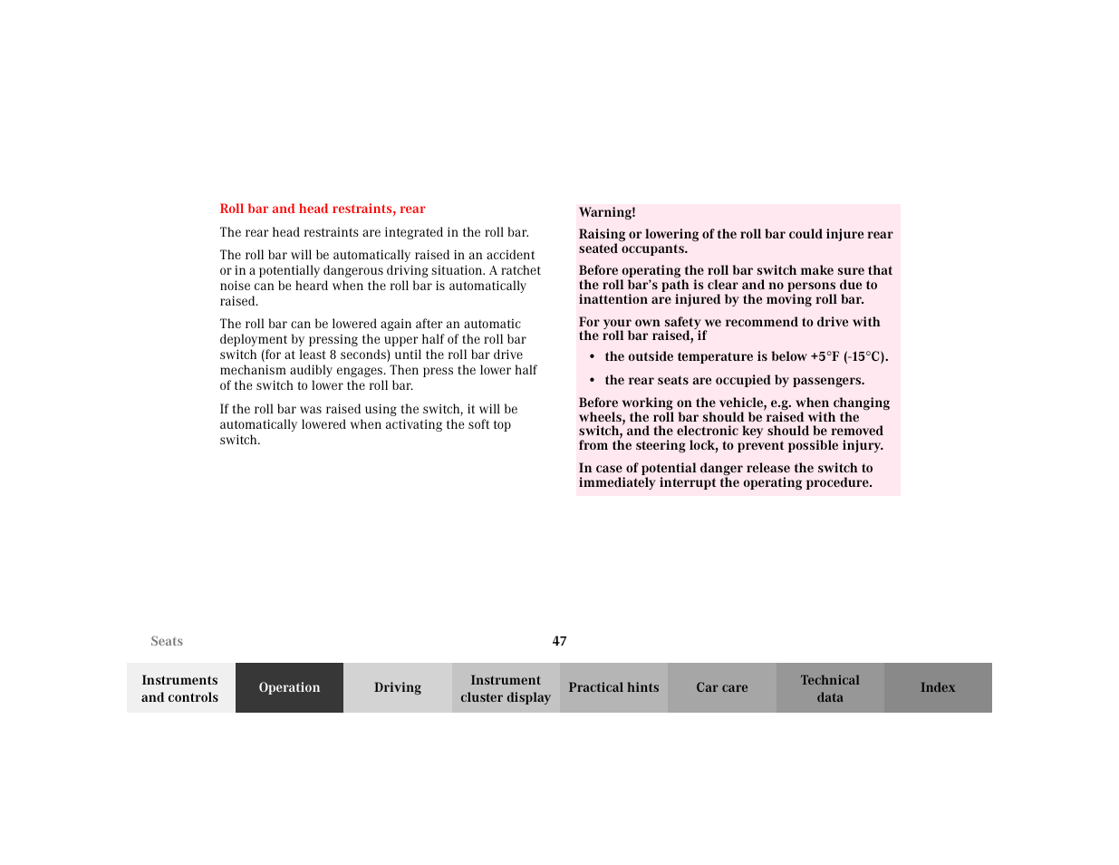 Mercedes-Benz 2003 CLK 430 User Manual | Page 50 / 341