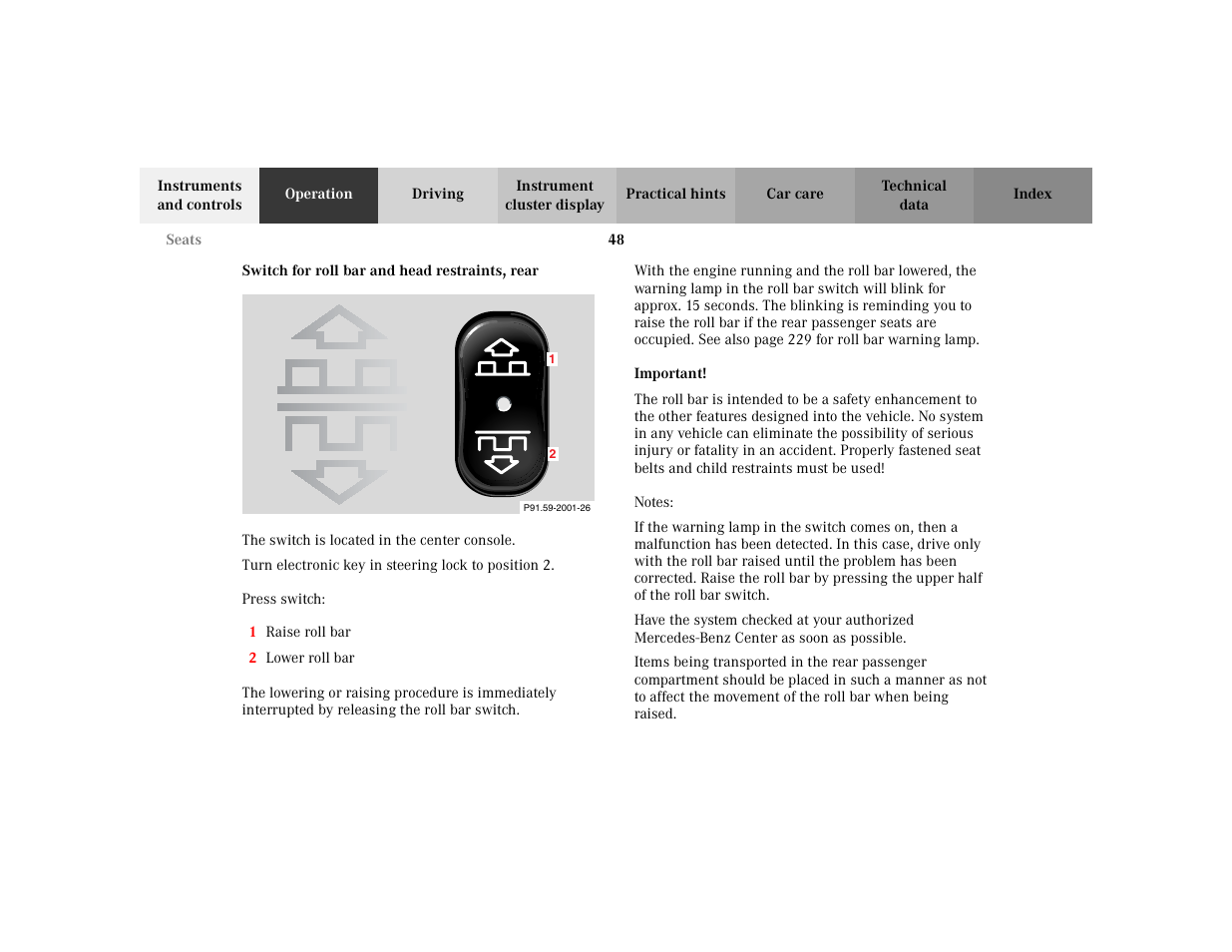 Mercedes-Benz 2003 CLK 430 User Manual | Page 51 / 341