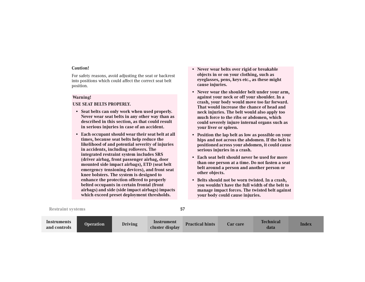 Mercedes-Benz 2003 CLK 430 User Manual | Page 60 / 341