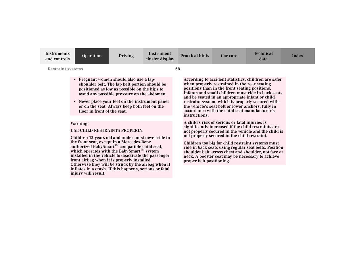 Mercedes-Benz 2003 CLK 430 User Manual | Page 61 / 341