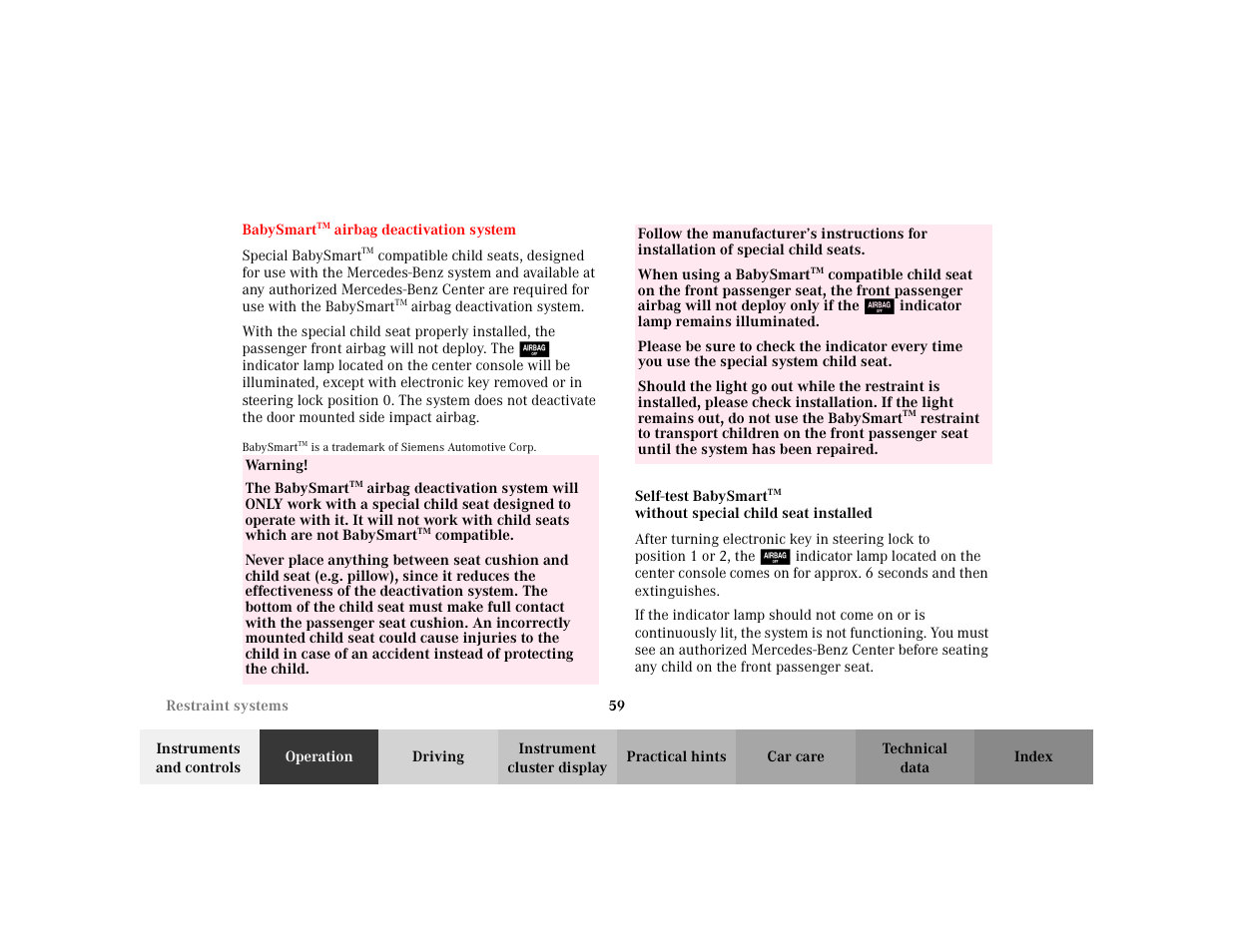 Mercedes-Benz 2003 CLK 430 User Manual | Page 62 / 341