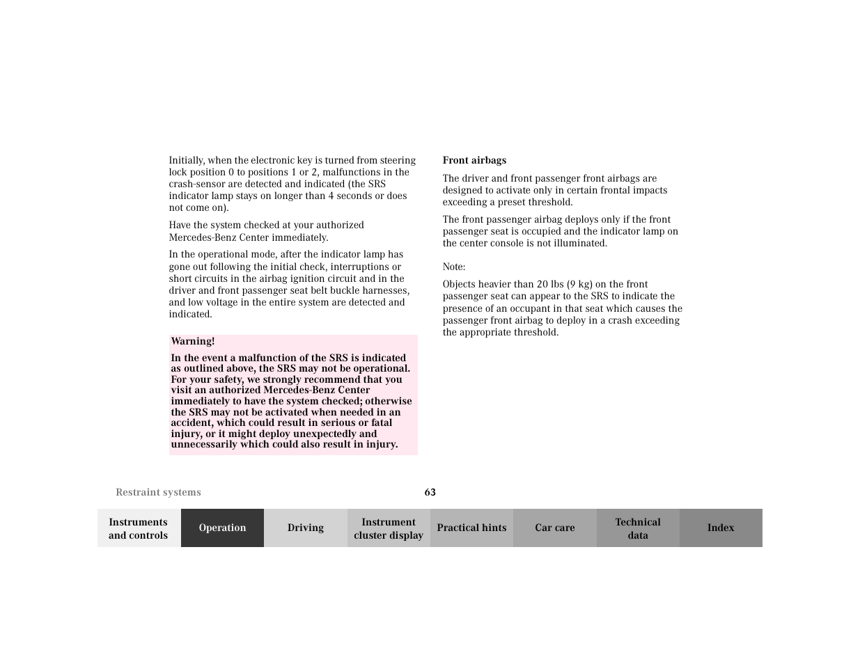 Mercedes-Benz 2003 CLK 430 User Manual | Page 66 / 341