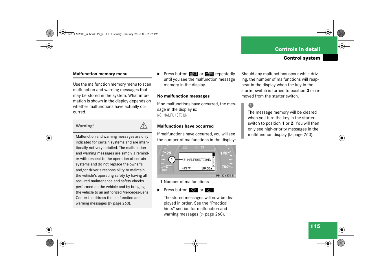 Mercedes-Benz 2003 C 240 4MATIC User Manual | Page 109 / 370