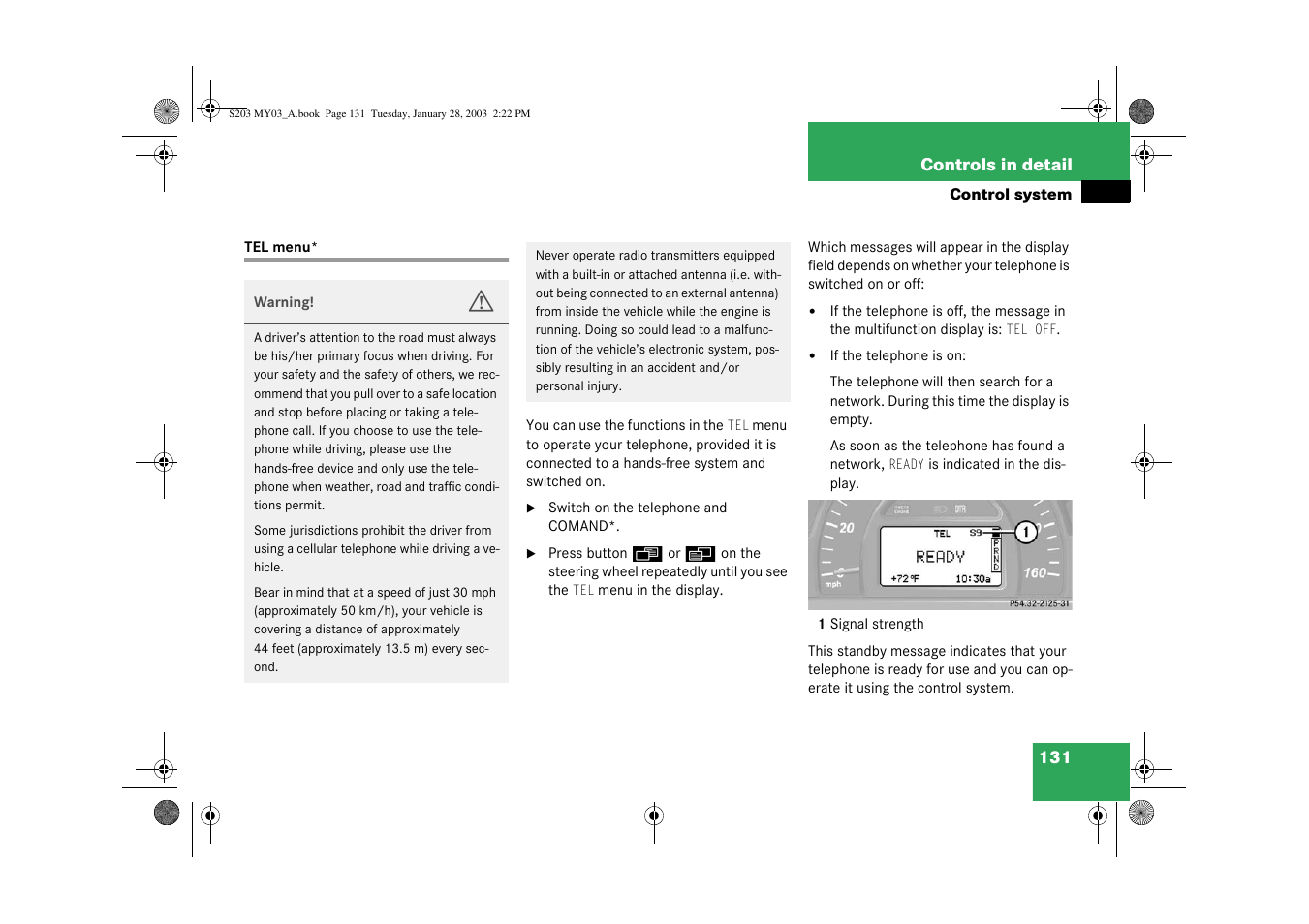 Mercedes-Benz 2003 C 240 4MATIC User Manual | Page 125 / 370