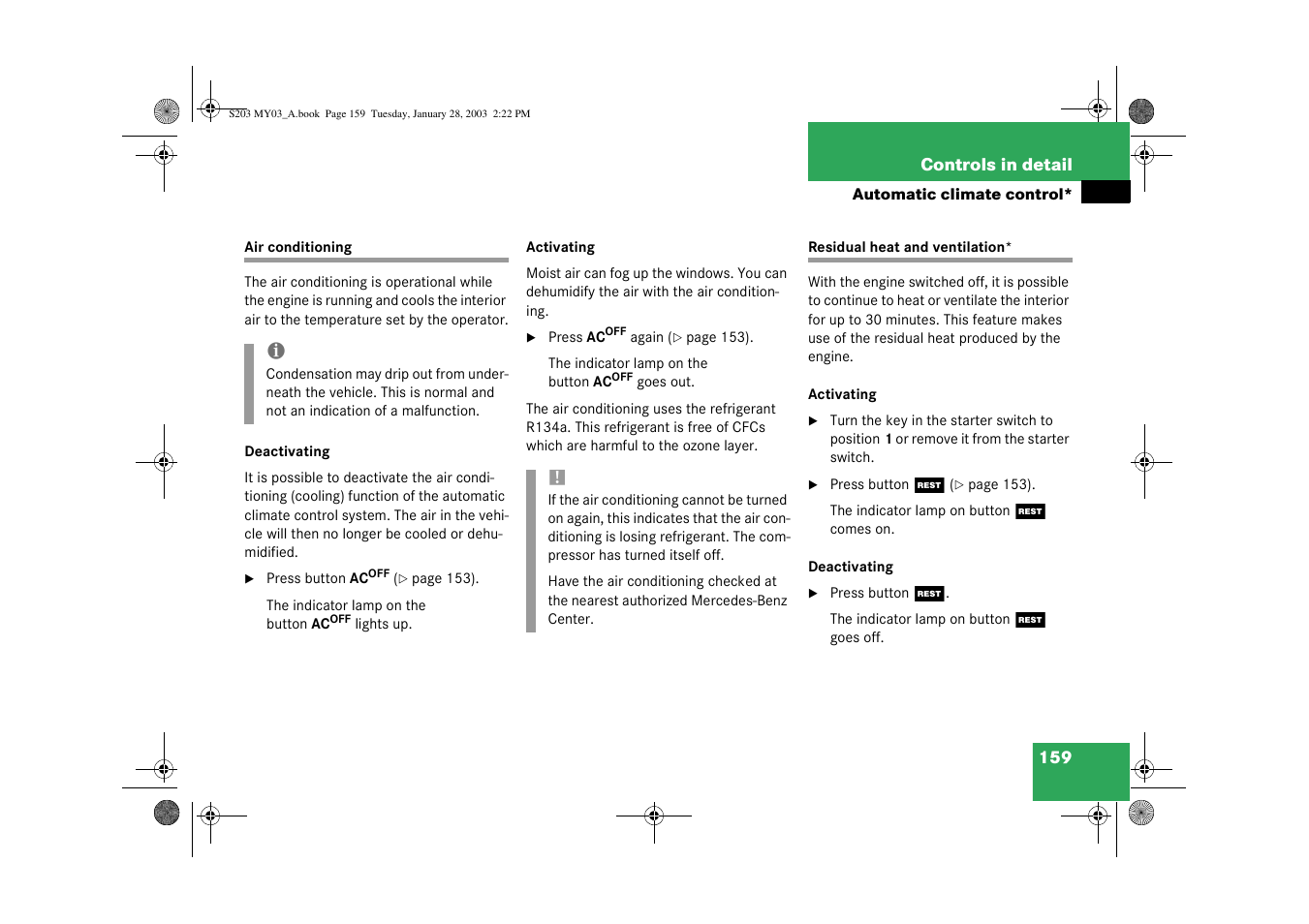 Mercedes-Benz 2003 C 240 4MATIC User Manual | Page 153 / 370