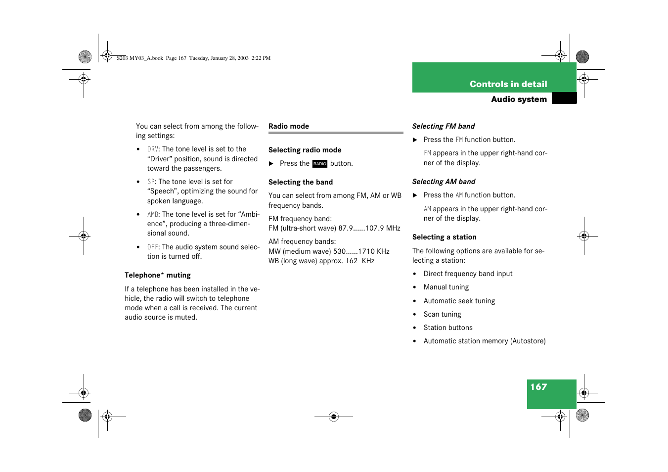 Mercedes-Benz 2003 C 240 4MATIC User Manual | Page 161 / 370