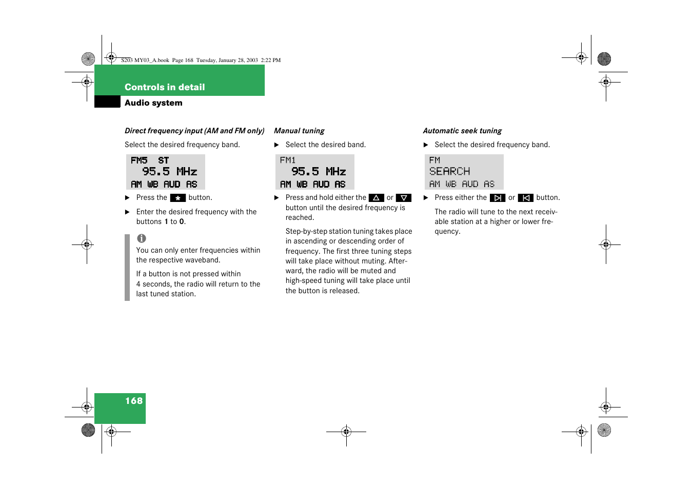 Mercedes-Benz 2003 C 240 4MATIC User Manual | Page 162 / 370
