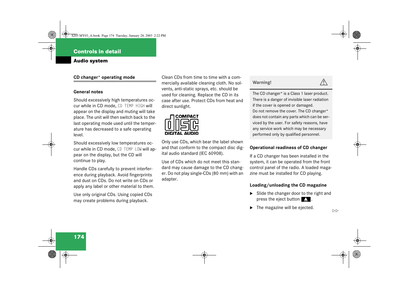 Mercedes-Benz 2003 C 240 4MATIC User Manual | Page 168 / 370