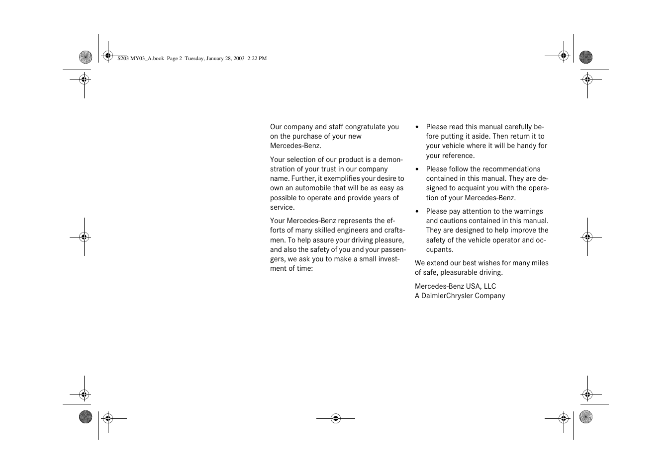 Mercedes-Benz 2003 C 240 4MATIC User Manual | Page 2 / 370