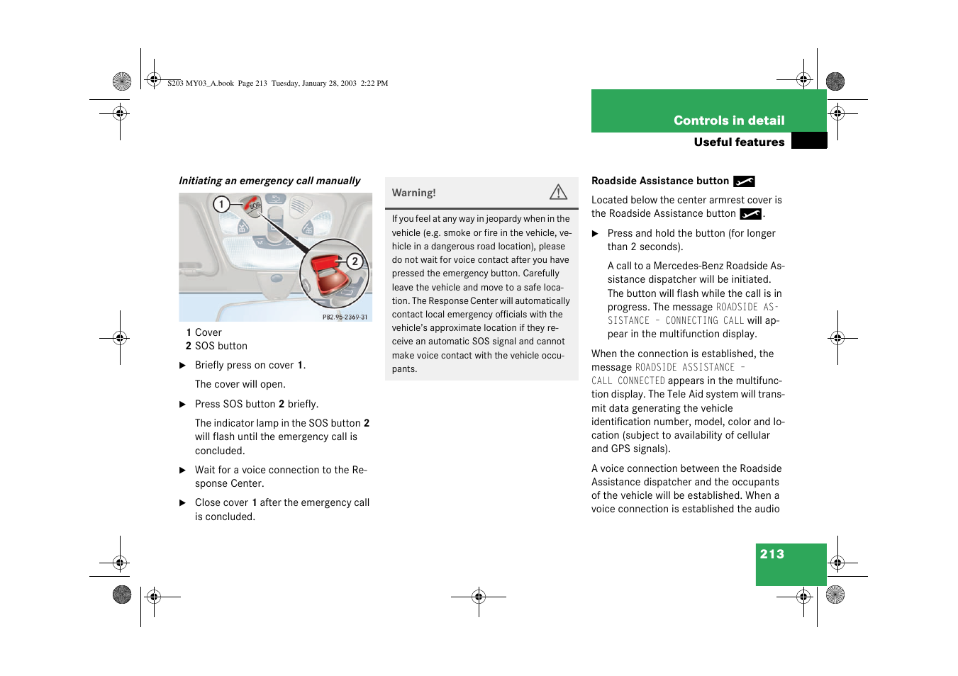 Mercedes-Benz 2003 C 240 4MATIC User Manual | Page 207 / 370