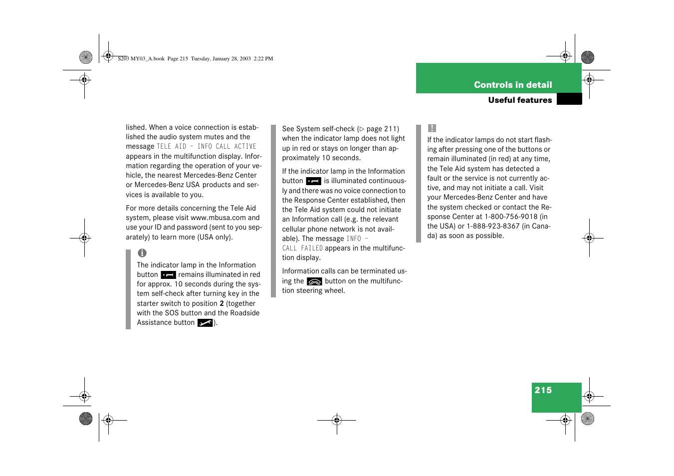 Mercedes-Benz 2003 C 240 4MATIC User Manual | Page 209 / 370