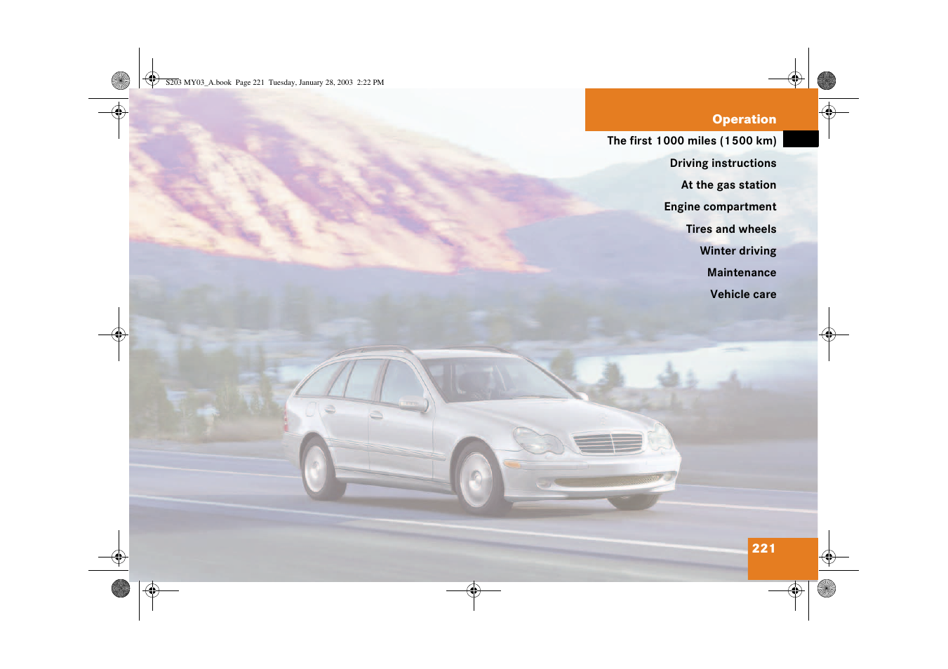 Operation | Mercedes-Benz 2003 C 240 4MATIC User Manual | Page 215 / 370