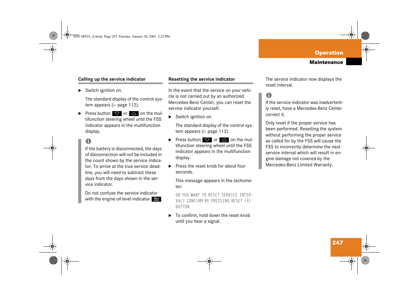 Mercedes-Benz 2003 C 240 4MATIC User Manual | Page 241 / 370