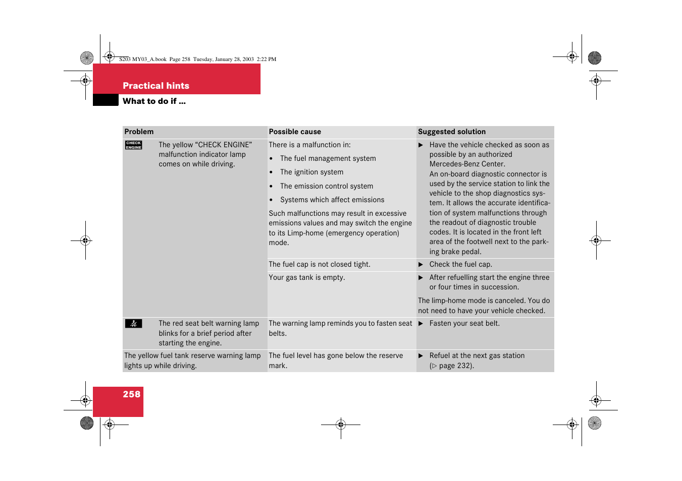 Mercedes-Benz 2003 C 240 4MATIC User Manual | Page 252 / 370