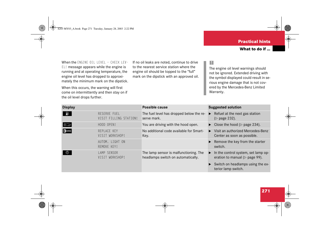 Mercedes-Benz 2003 C 240 4MATIC User Manual | Page 265 / 370