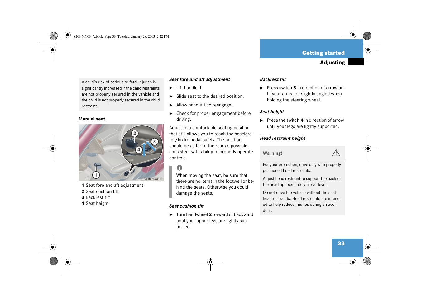 Mercedes-Benz 2003 C 240 4MATIC User Manual | Page 27 / 370