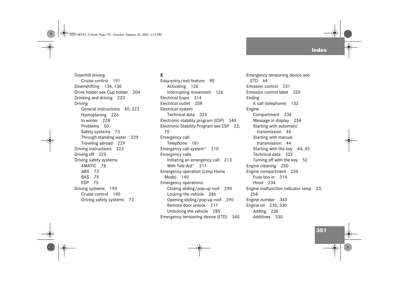 Mercedes-Benz 2003 C 240 4MATIC User Manual | Page 345 / 370