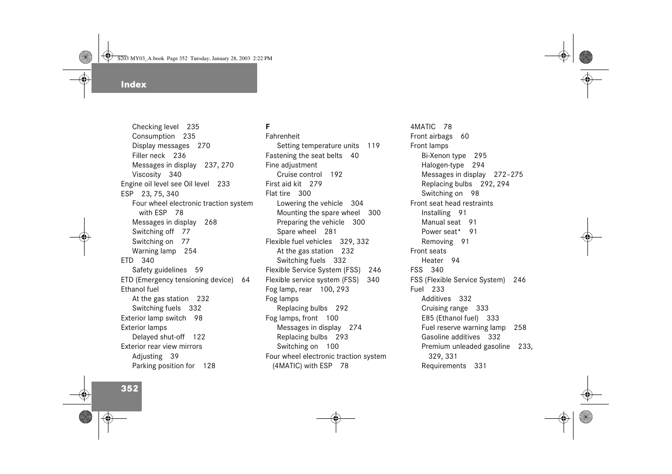 Mercedes-Benz 2003 C 240 4MATIC User Manual | Page 346 / 370